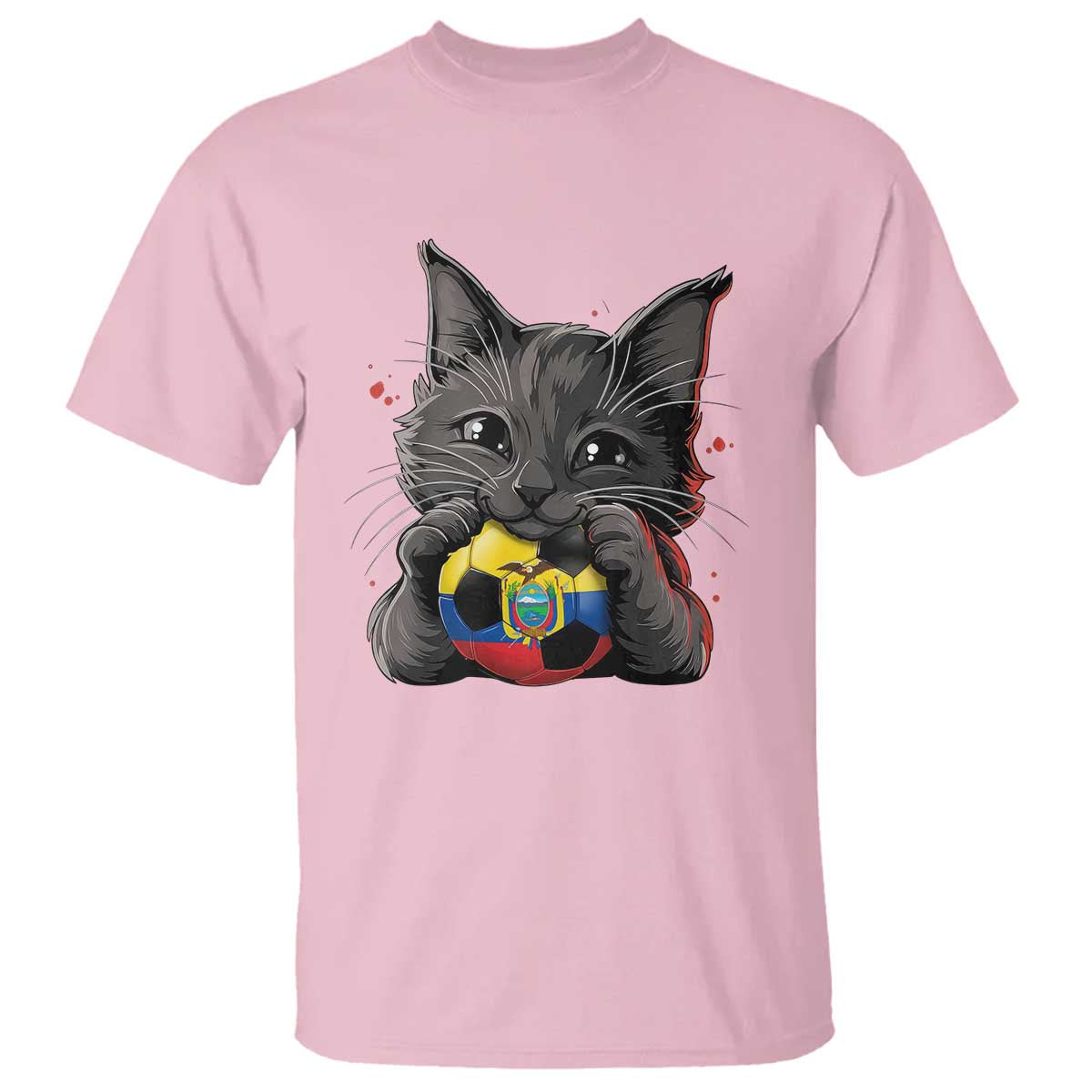 Ecuador Black Cat Soccer Game Day T Shirt Cat Lover Gift TS12 Light Pink Print Your Wear