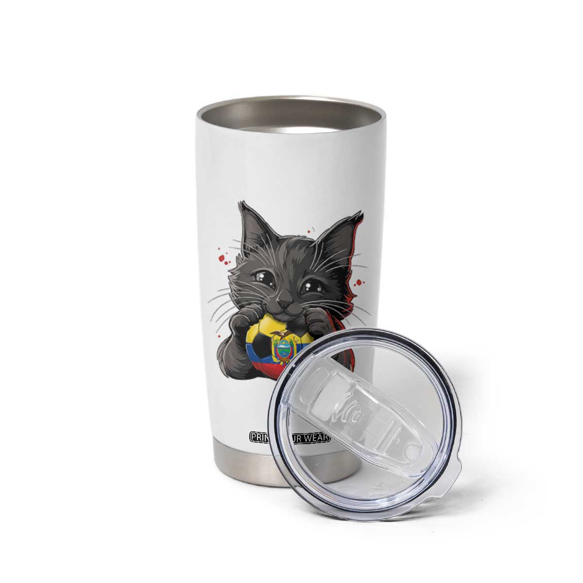Ecuador Black Cat Soccer Game Day Tumbler Cup Cat Lover Gift TS12 Print Your Wear