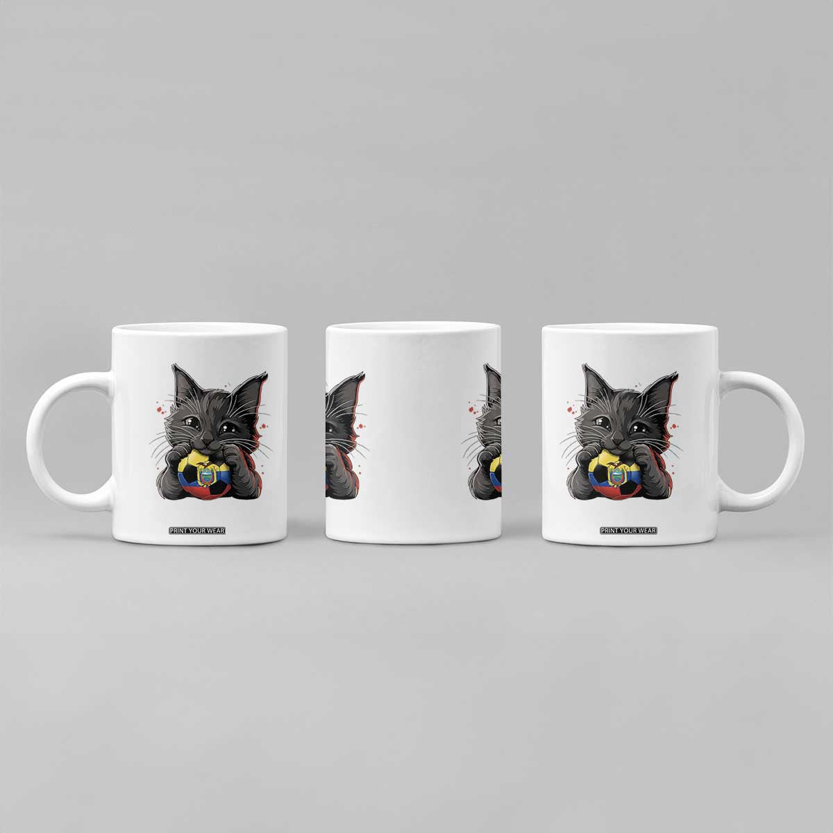 Ecuador Black Cat Soccer Game Day Coffee Mug Cat Lover Gift TS12 Print Your Wear