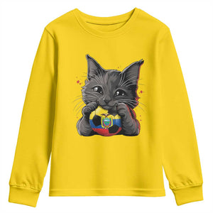 Ecuador Black Cat Soccer Game Day Youth Sweatshirt Cat Lover Gift TS12 Daisy Print Your Wear