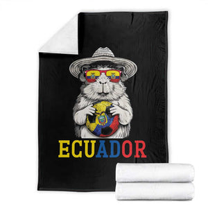 Funny Ecuador Guinea Pig Soccer Fan Throw Blanket Cavy Lover Gift TS12 Black Print Your Wear