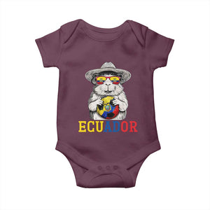 Funny Ecuador Guinea Pig Soccer Fan Baby Onesie Cavy Lover Gift TS12 Maroon Print Your Wear