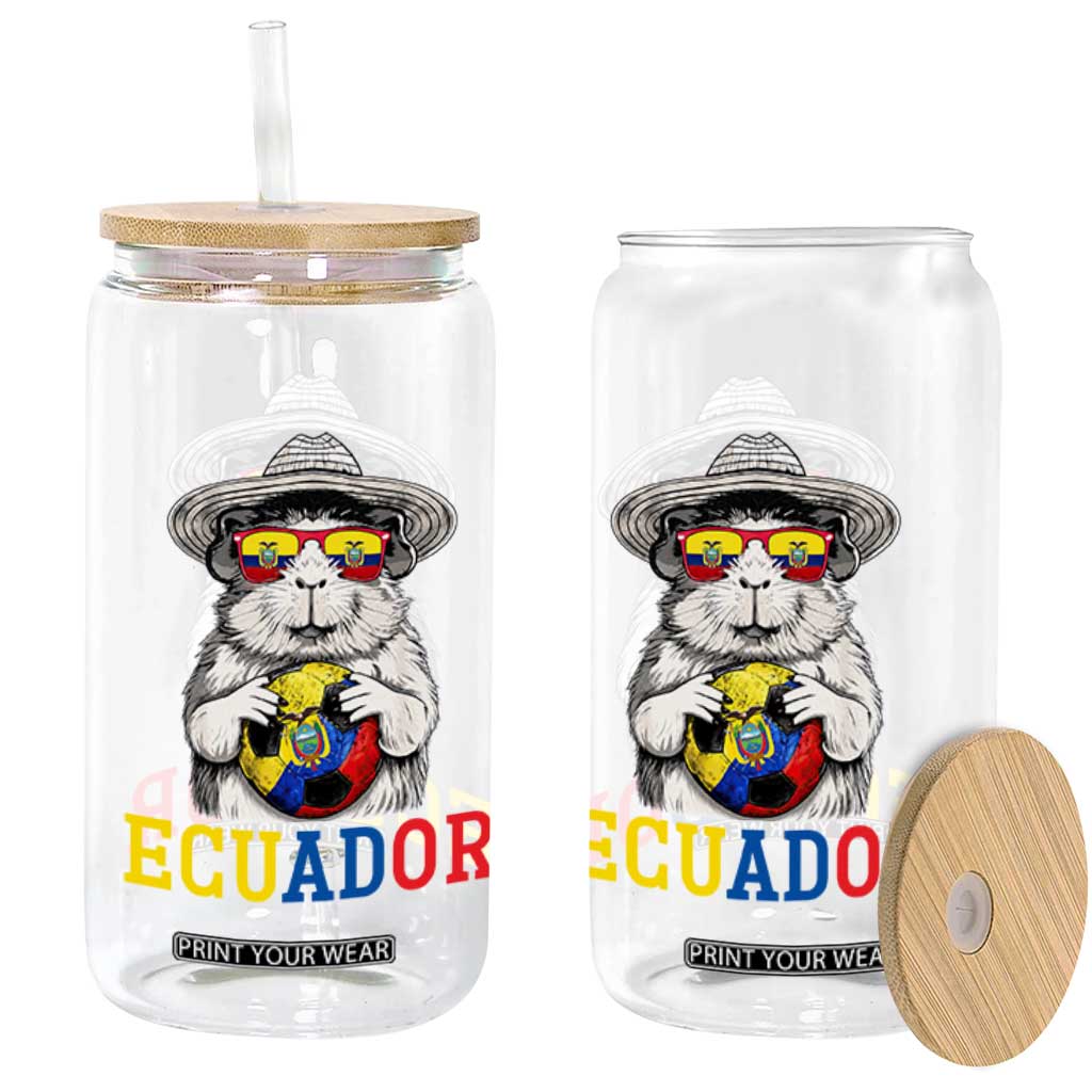 Funny Ecuador Guinea Pig Soccer Fan Glass Can Cavy Lover Gift TS12 Print Your Wear