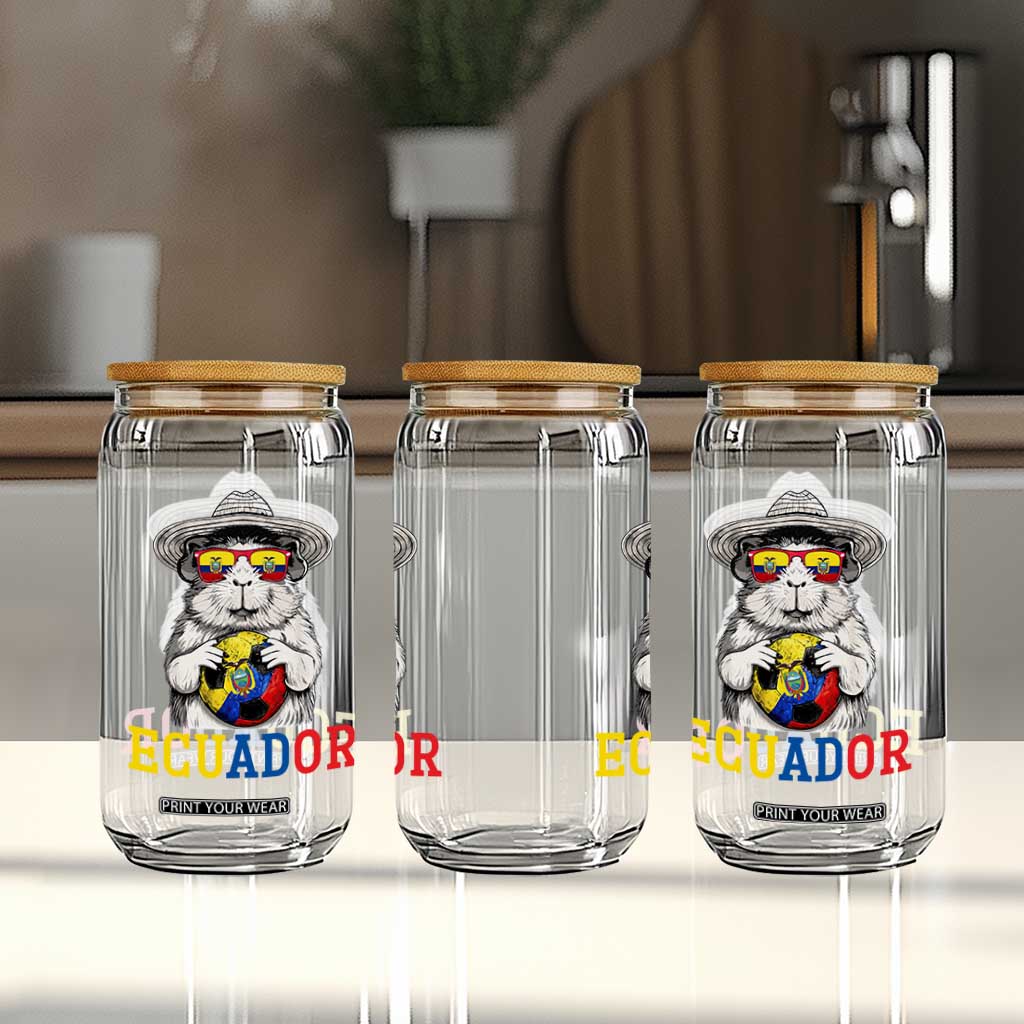 Funny Ecuador Guinea Pig Soccer Fan Glass Can Cavy Lover Gift TS12 Print Your Wear