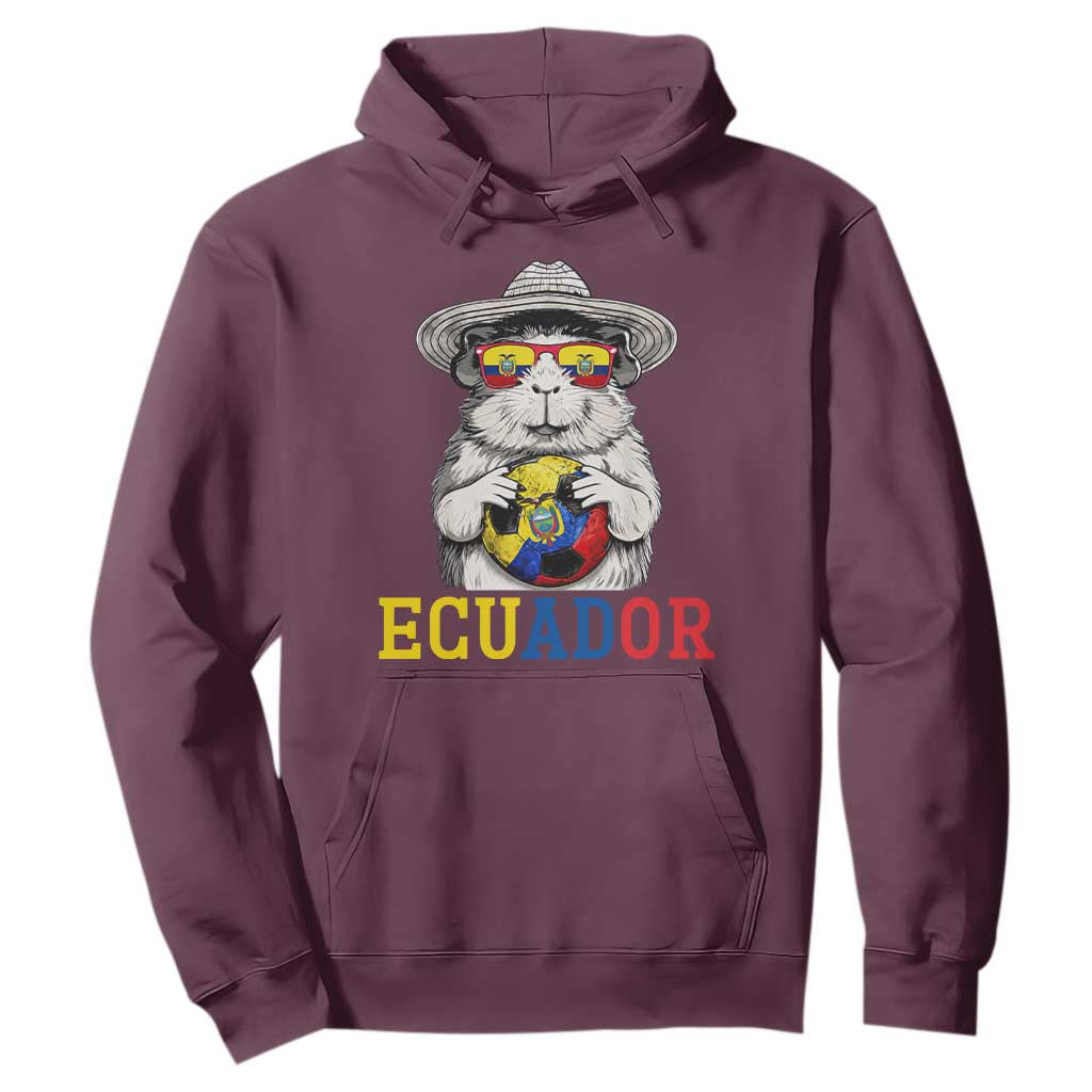 Funny Ecuador Guinea Pig Soccer Fan Hoodie Cavy Lover Gift TS12 Maroon Print Your Wear