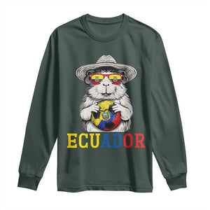 Funny Ecuador Guinea Pig Soccer Fan Long Sleeve Shirt Cavy Lover Gift TS12 Dark Forest Green Print Your Wear