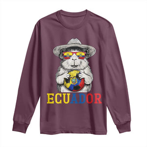 Funny Ecuador Guinea Pig Soccer Fan Long Sleeve Shirt Cavy Lover Gift TS12 Maroon Print Your Wear