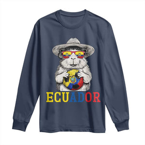 Funny Ecuador Guinea Pig Soccer Fan Long Sleeve Shirt Cavy Lover Gift TS12 Navy Print Your Wear