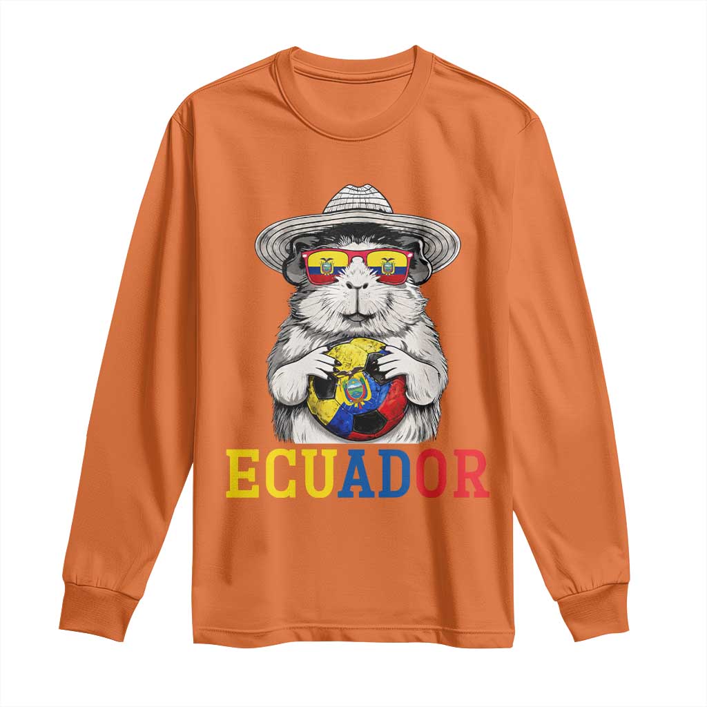 Funny Ecuador Guinea Pig Soccer Fan Long Sleeve Shirt Cavy Lover Gift TS12 Orange Print Your Wear