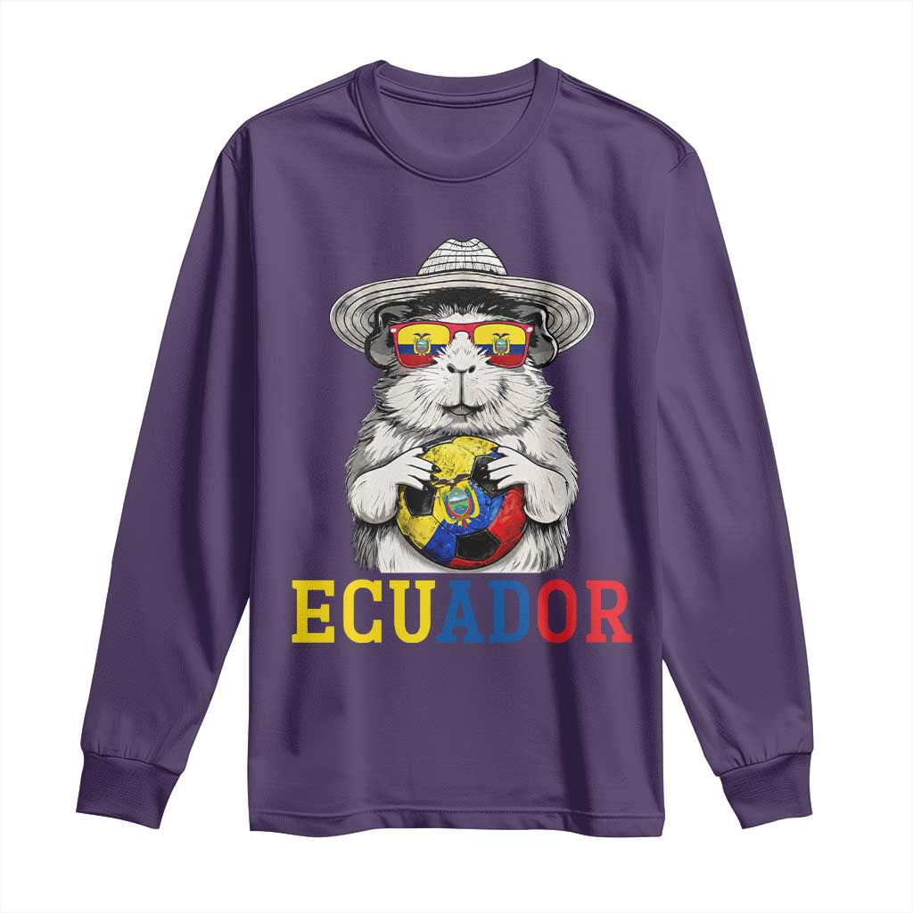 Funny Ecuador Guinea Pig Soccer Fan Long Sleeve Shirt Cavy Lover Gift TS12 Purple Print Your Wear