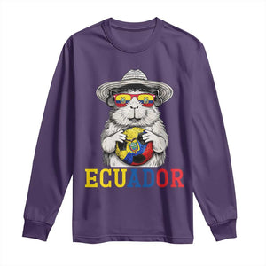 Funny Ecuador Guinea Pig Soccer Fan Long Sleeve Shirt Cavy Lover Gift TS12 Purple Print Your Wear