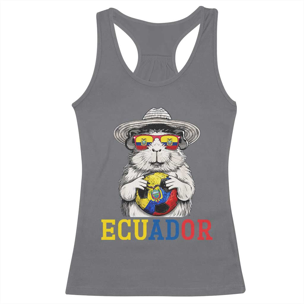Funny Ecuador Guinea Pig Soccer Fan Racerback Tank Top Cavy Lover Gift TS12 Charcoal Print Your Wear