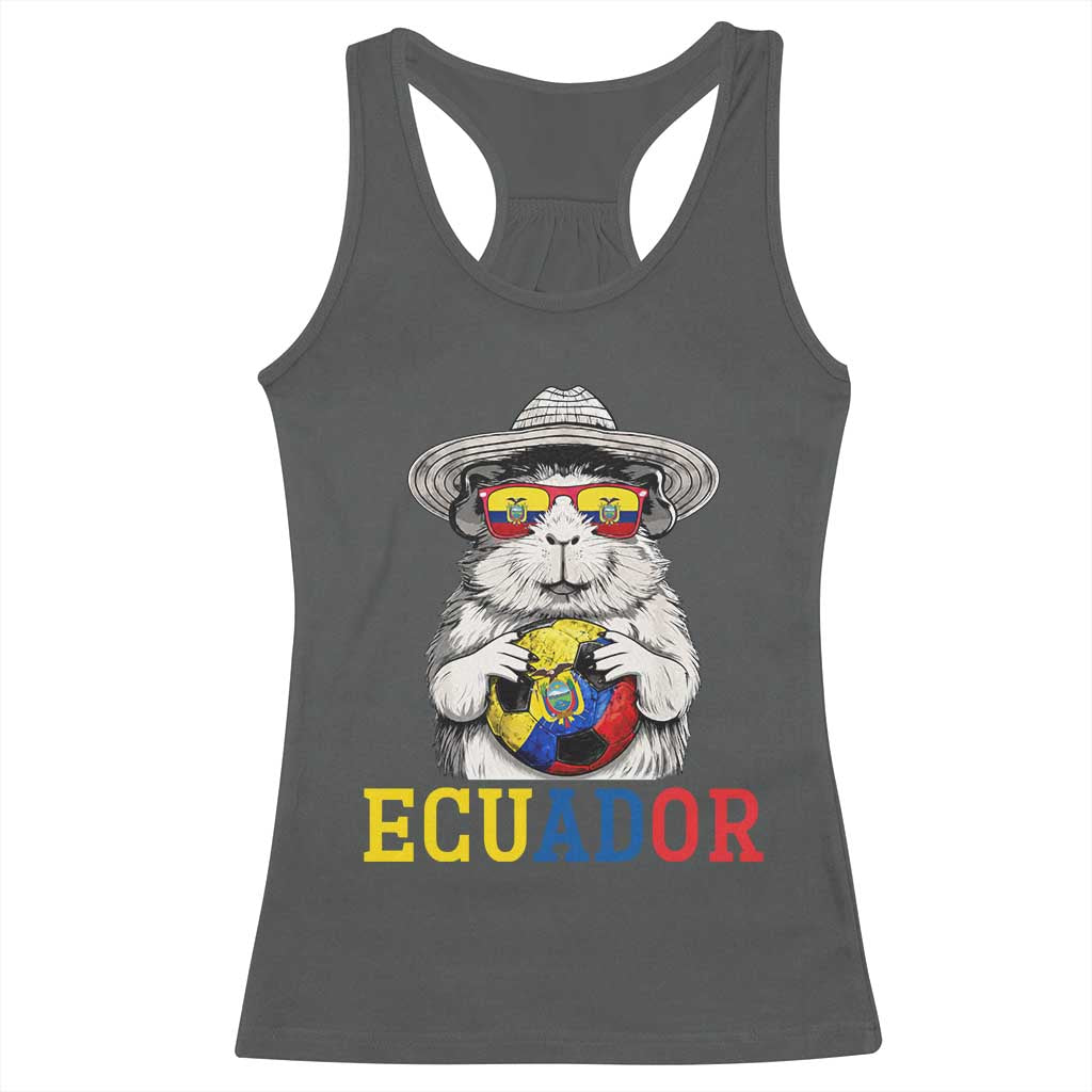 Funny Ecuador Guinea Pig Soccer Fan Racerback Tank Top Cavy Lover Gift TS12 Dark Heather Print Your Wear