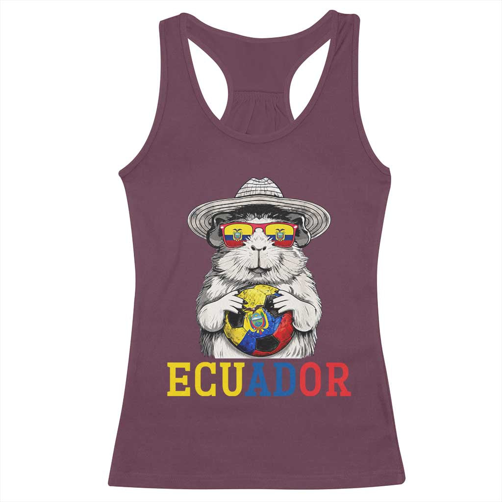 Funny Ecuador Guinea Pig Soccer Fan Racerback Tank Top Cavy Lover Gift TS12 Maroon Print Your Wear