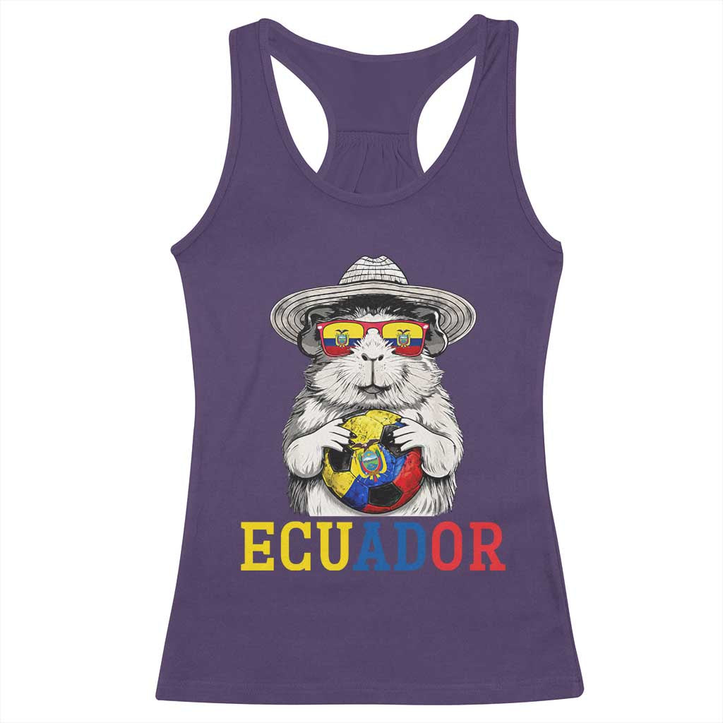 Funny Ecuador Guinea Pig Soccer Fan Racerback Tank Top Cavy Lover Gift TS12 Purple Print Your Wear