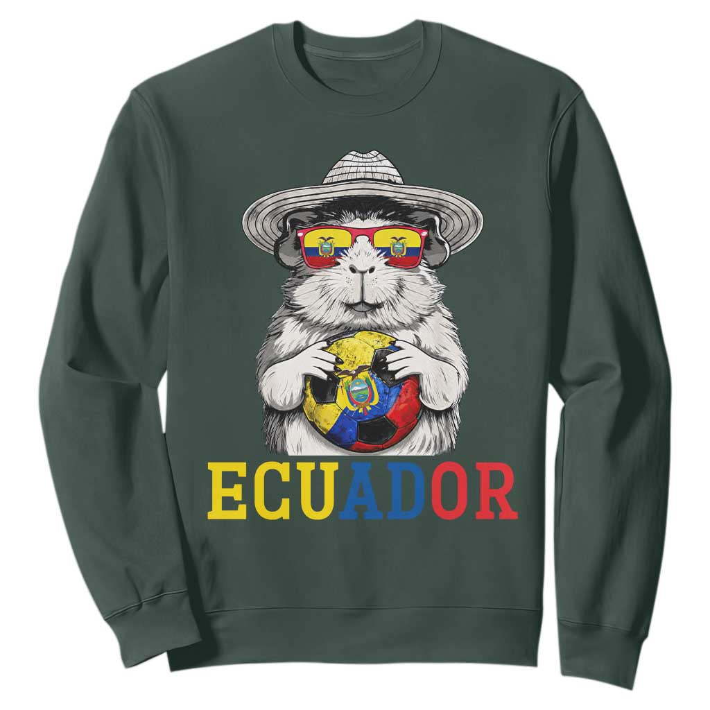 Funny Ecuador Guinea Pig Soccer Fan Sweatshirt Cavy Lover Gift TS12 Dark Forest Green Print Your Wear