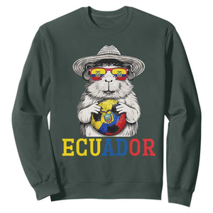 Funny Ecuador Guinea Pig Soccer Fan Sweatshirt Cavy Lover Gift TS12 Dark Forest Green Print Your Wear