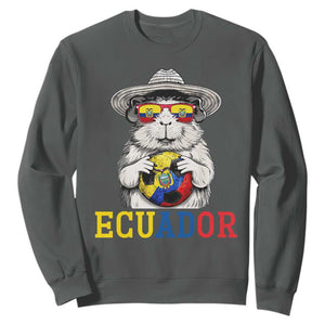 Funny Ecuador Guinea Pig Soccer Fan Sweatshirt Cavy Lover Gift TS12 Dark Heather Print Your Wear