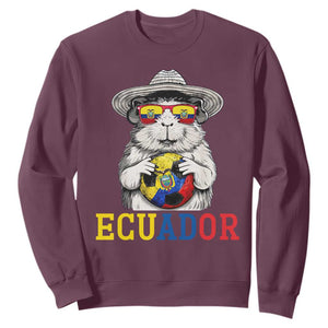 Funny Ecuador Guinea Pig Soccer Fan Sweatshirt Cavy Lover Gift TS12 Maroon Print Your Wear