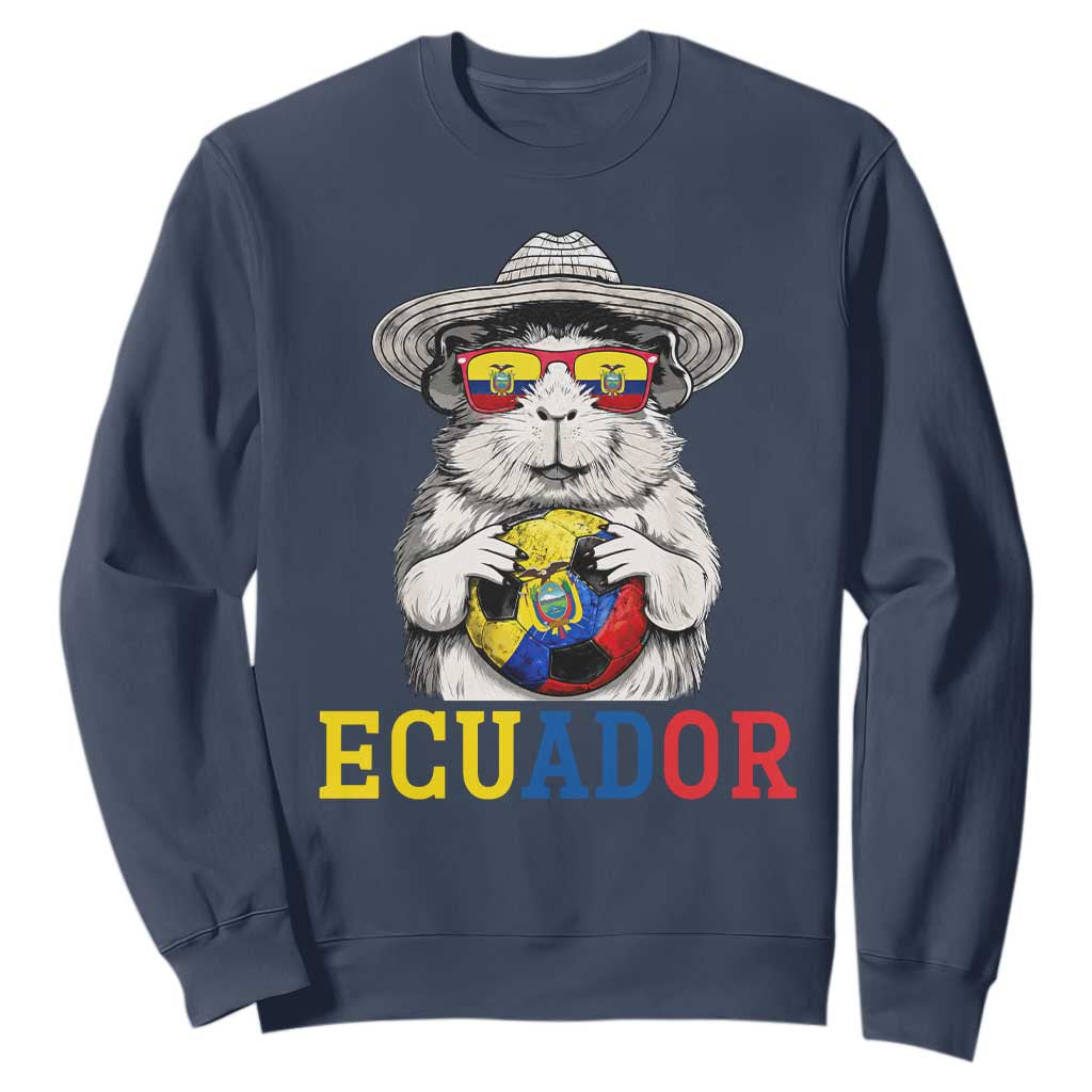 Funny Ecuador Guinea Pig Soccer Fan Sweatshirt Cavy Lover Gift TS12 Navy Print Your Wear