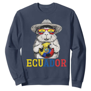 Funny Ecuador Guinea Pig Soccer Fan Sweatshirt Cavy Lover Gift TS12 Navy Print Your Wear