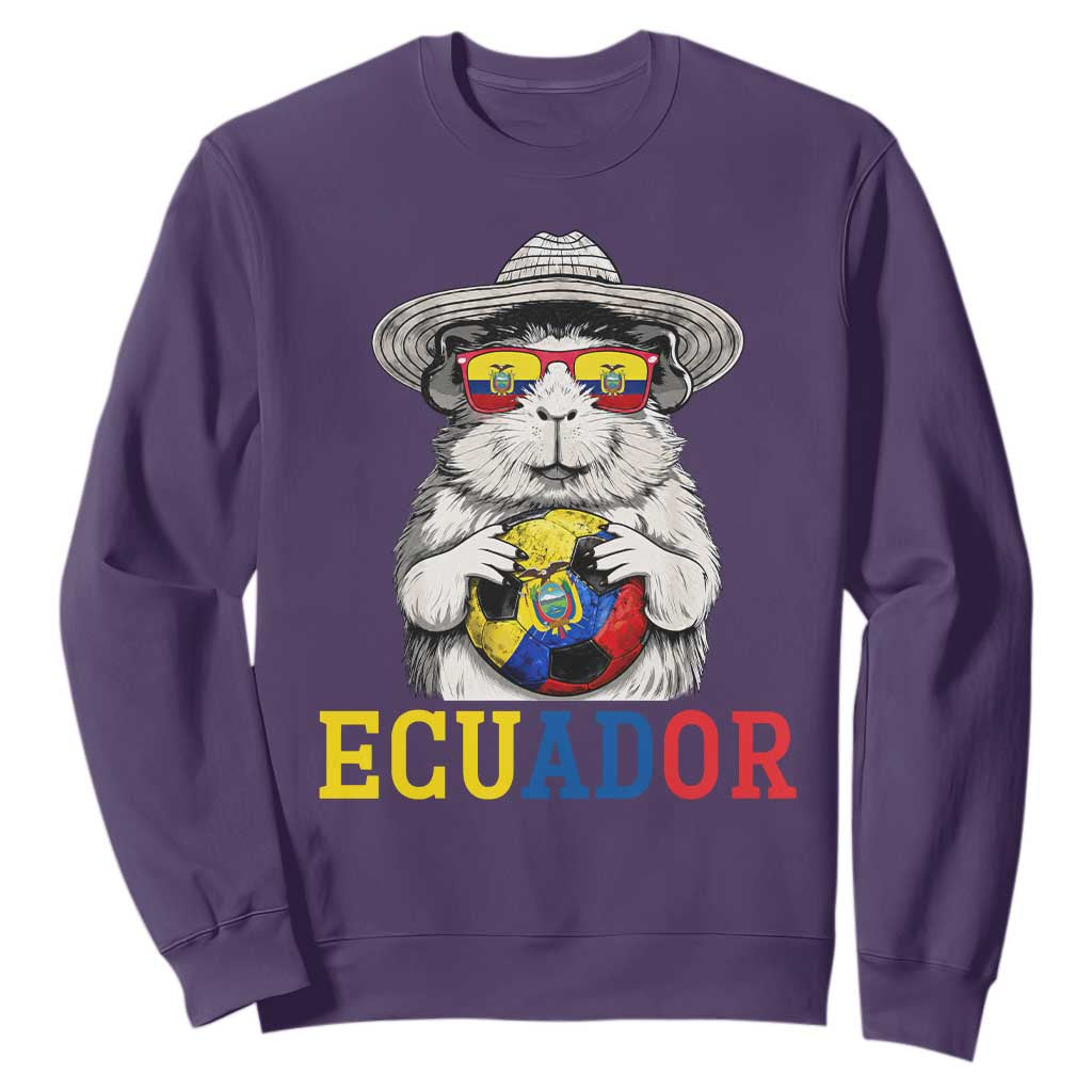 Funny Ecuador Guinea Pig Soccer Fan Sweatshirt Cavy Lover Gift TS12 Purple Print Your Wear