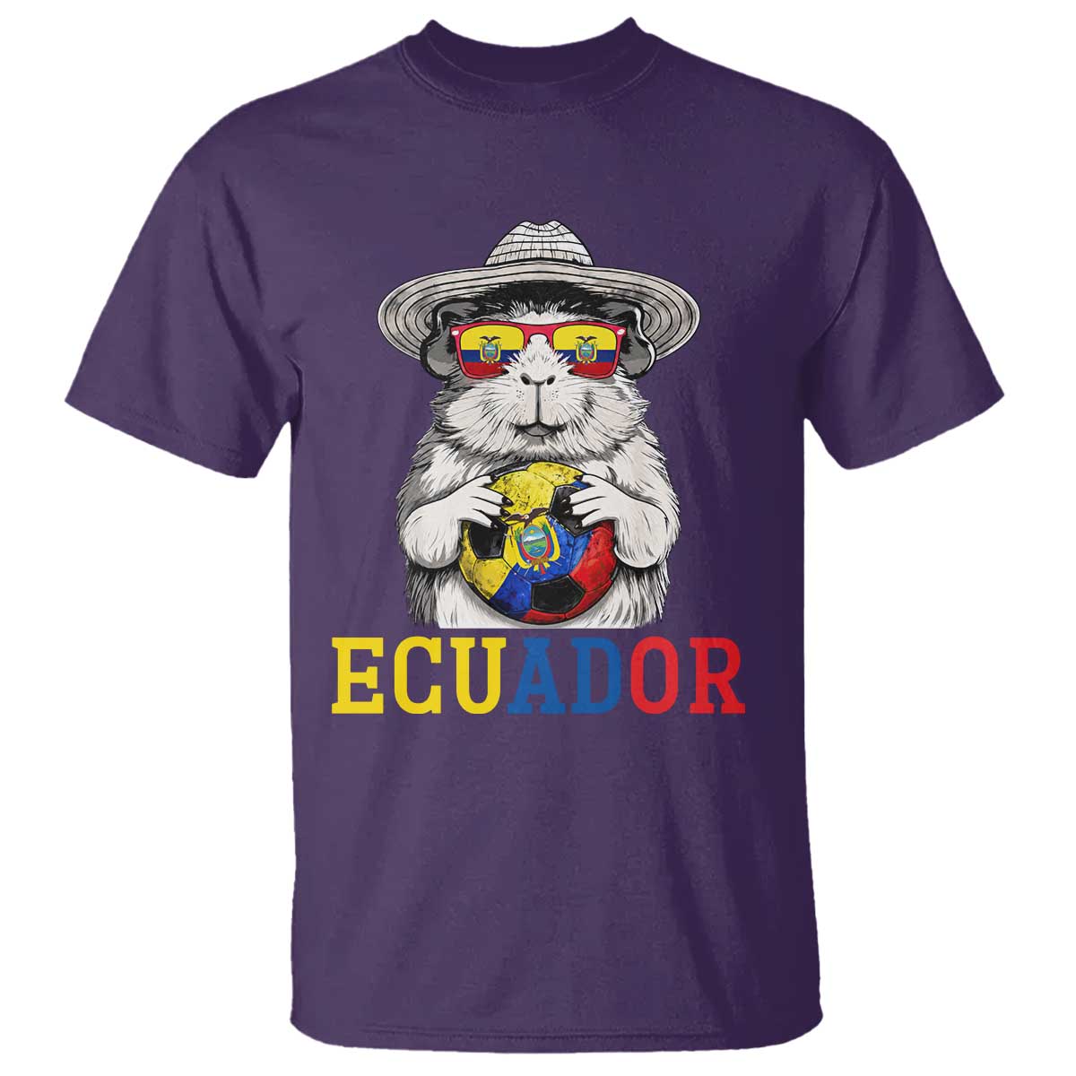 Funny Ecuador Guinea Pig Soccer Fan T Shirt Cavy Lover Gift TS12 Purple Print Your Wear