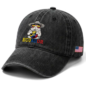 Funny Ecuador Guinea Pig Soccer Fan Washed Cotton Baseball Cap Cavy Lover Gift TS12 Print Your Wear