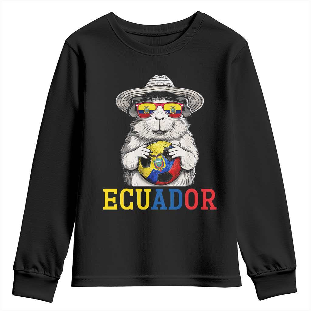 Funny Ecuador Guinea Pig Soccer Fan Youth Sweatshirt Cavy Lover Gift TS12 Black Print Your Wear