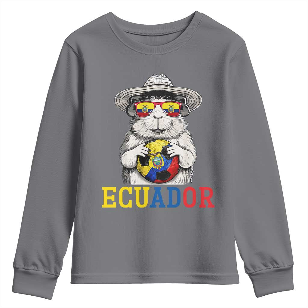 Funny Ecuador Guinea Pig Soccer Fan Youth Sweatshirt Cavy Lover Gift TS12 Charcoal Print Your Wear