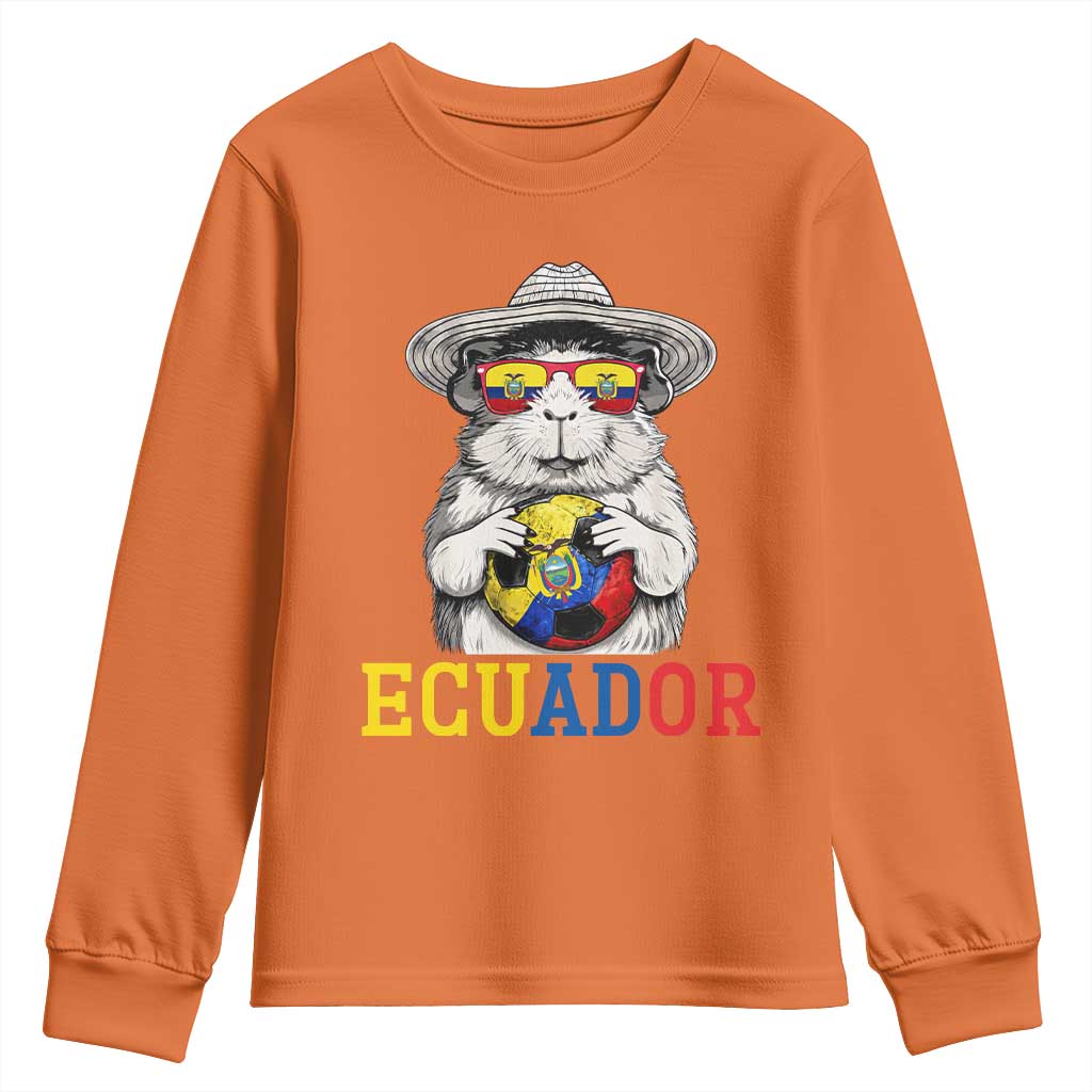 Funny Ecuador Guinea Pig Soccer Fan Youth Sweatshirt Cavy Lover Gift TS12 Orange Print Your Wear