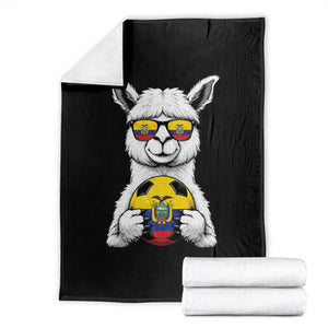 Funny Ecuador Alpaca Soccer Lover Throw Blanket South American Pride Gift TS12 Black Print Your Wear