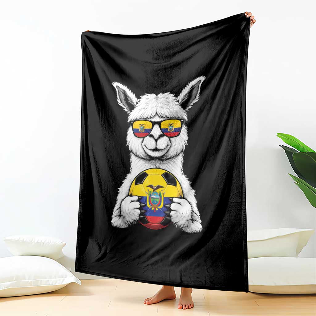 Funny Ecuador Alpaca Soccer Lover Throw Blanket South American Pride Gift TS12 Print Your Wear