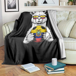 Funny Ecuador Alpaca Soccer Lover Throw Blanket South American Pride Gift TS12 Print Your Wear