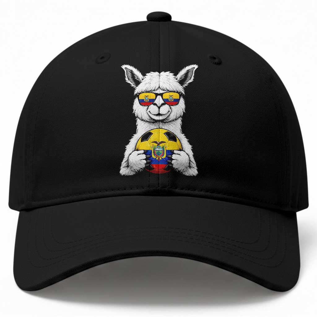 Funny Ecuador Alpaca Soccer Lover Baseball Cap South American Pride Gift TS12 Print Your Wear