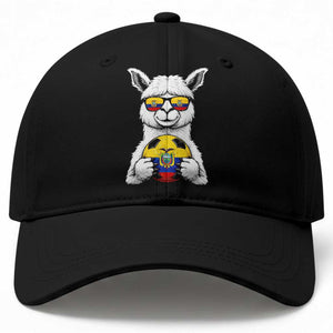 Funny Ecuador Alpaca Soccer Lover Baseball Cap South American Pride Gift TS12 Print Your Wear