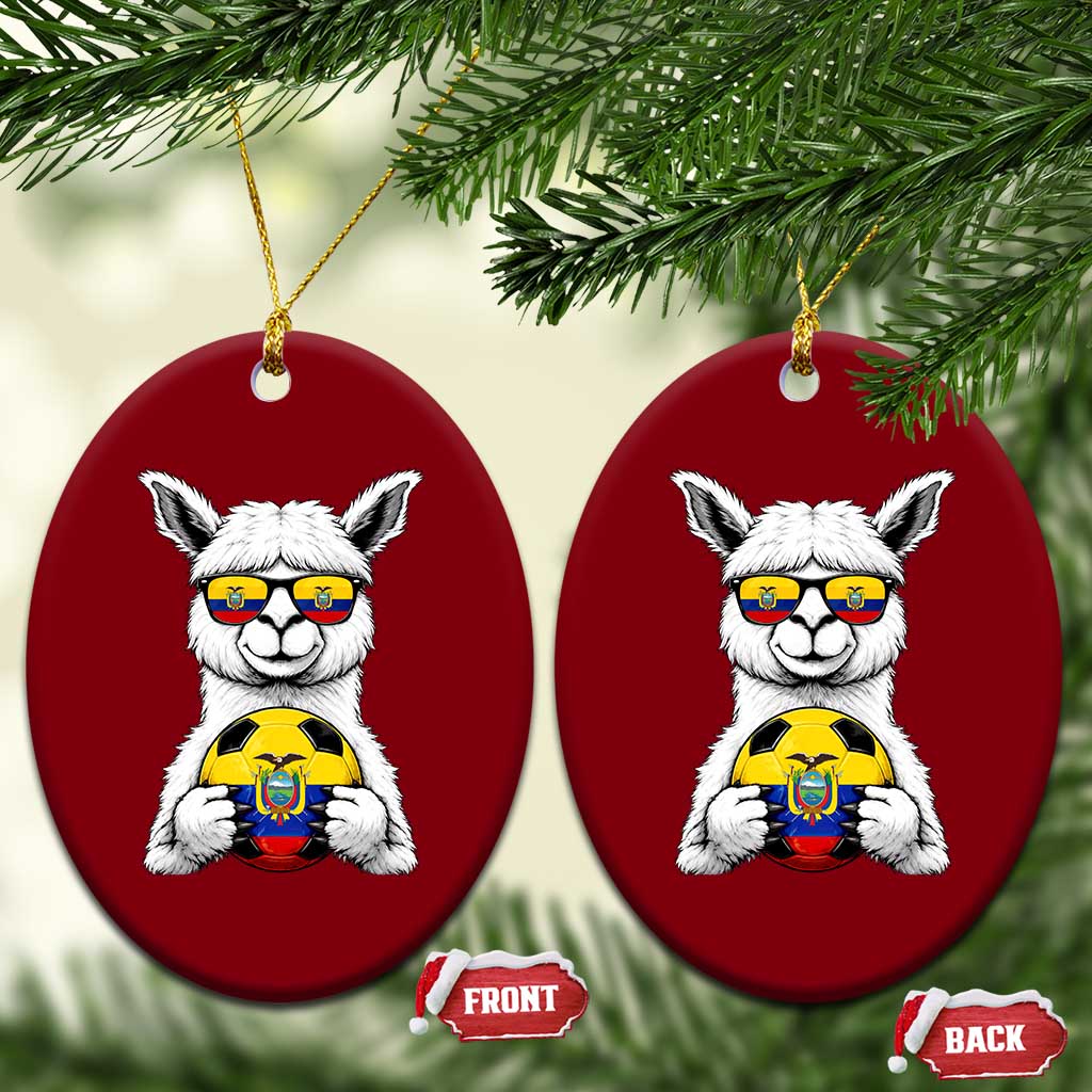 Funny Ecuador Alpaca Soccer Lover Ceramic Ornament South American Pride Gift TS12 Print Your Wear