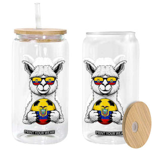 Funny Ecuador Alpaca Soccer Lover Glass Can South American Pride Gift TS12 Print Your Wear