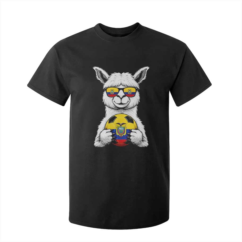 Funny Ecuador Alpaca Soccer Lover T Shirt For Kid South American Pride Gift TS12 Black Print Your Wear