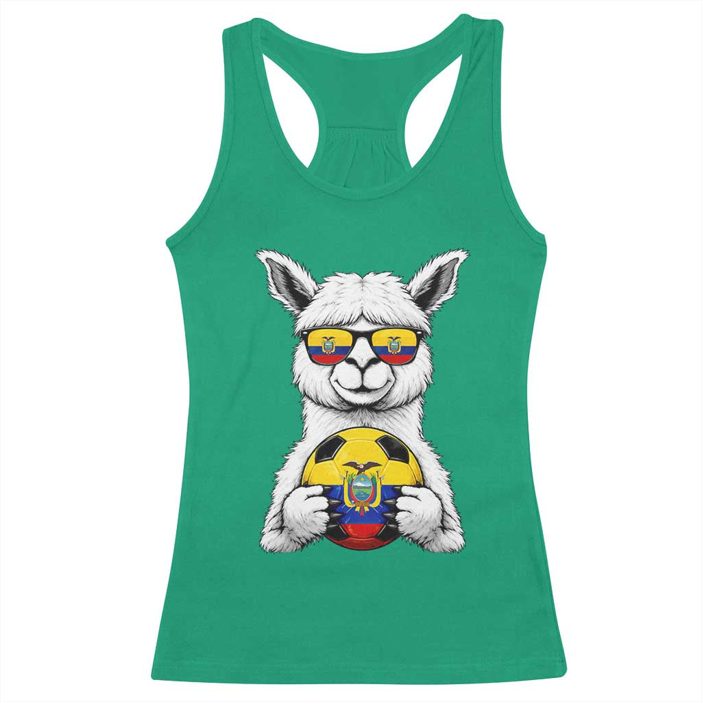 Funny Ecuador Alpaca Soccer Lover Racerback Tank Top South American Pride Gift TS12 Irish Green Print Your Wear