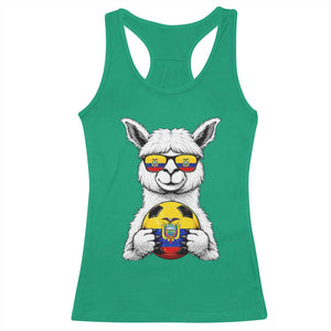 Funny Ecuador Alpaca Soccer Lover Racerback Tank Top South American Pride Gift TS12 Irish Green Print Your Wear