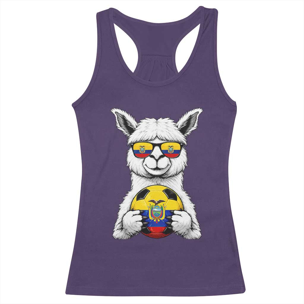 Funny Ecuador Alpaca Soccer Lover Racerback Tank Top South American Pride Gift TS12 Purple Print Your Wear