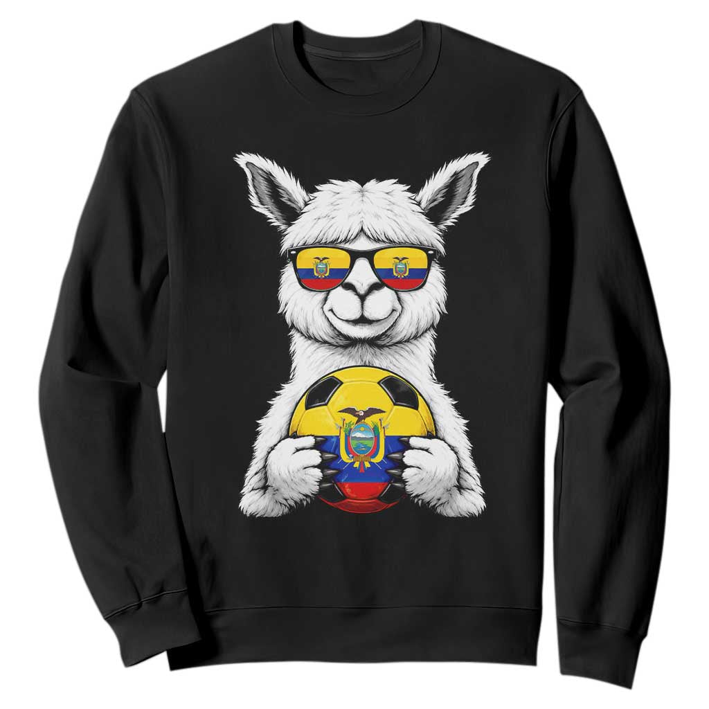 Funny Ecuador Alpaca Soccer Lover Sweatshirt South American Pride Gift TS12 Black Print Your Wear
