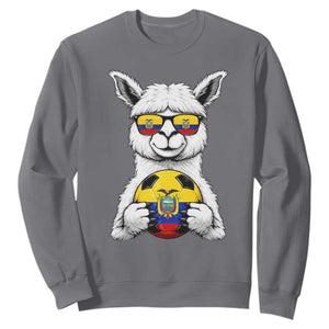 Funny Ecuador Alpaca Soccer Lover Sweatshirt South American Pride Gift TS12 Charcoal Print Your Wear