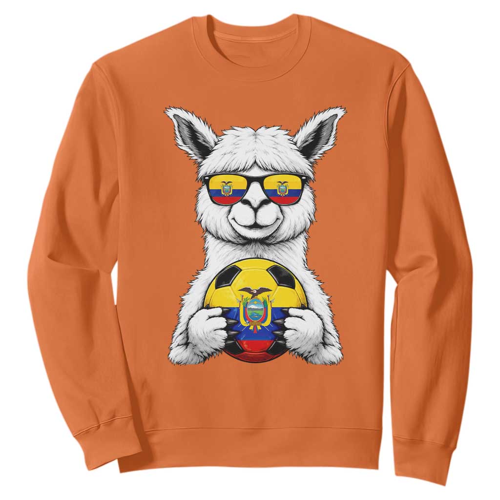 Funny Ecuador Alpaca Soccer Lover Sweatshirt South American Pride Gift TS12 Orange Print Your Wear