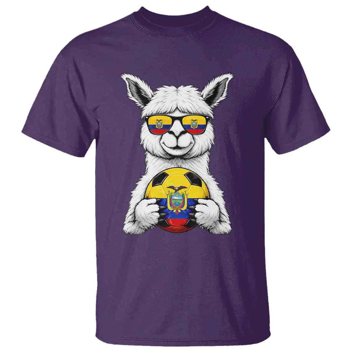 Funny Ecuador Alpaca Soccer Lover T Shirt South American Pride Gift TS12 Purple Print Your Wear