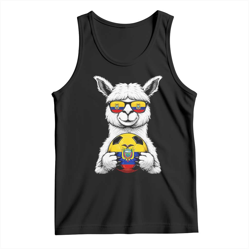 Funny Ecuador Alpaca Soccer Lover Tank Top South American Pride Gift TS12 Black Print Your Wear