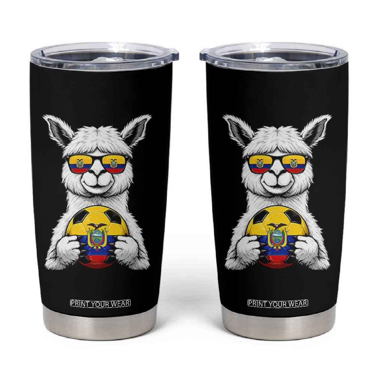Funny Ecuador Alpaca Soccer Lover Tumbler Cup South American Pride Gift TS12 Black Print Your Wear