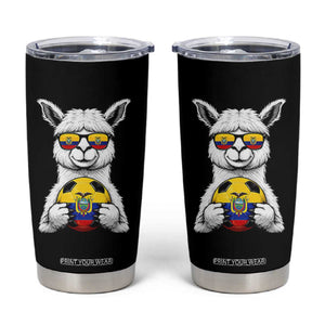 Funny Ecuador Alpaca Soccer Lover Tumbler Cup South American Pride Gift TS12 Black Print Your Wear