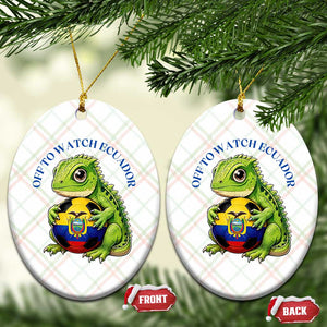 Off To Watch Ecuador Ceramic Ornament Funny Ecuador Iguana Soccer Fan Gift TS12 Print Your Wear